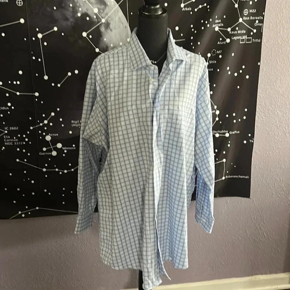 Blue Plaid Promo Uomo Dress Shirt